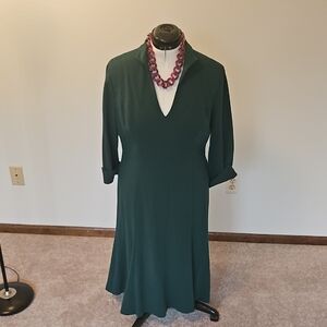 Black Halo Forest Green Long Sleeve Dress